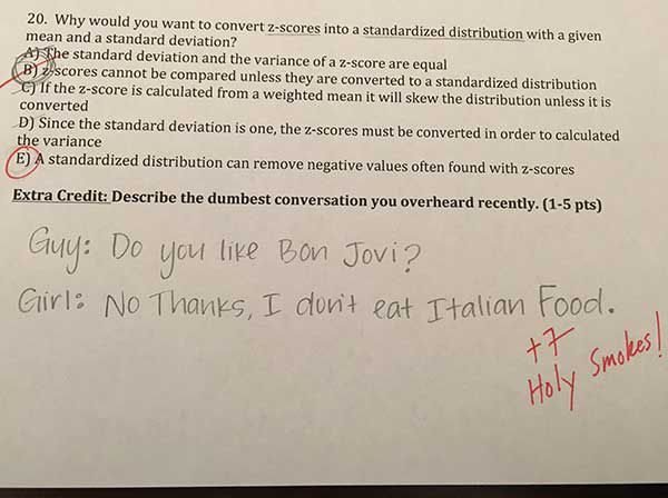 Food jokes.
